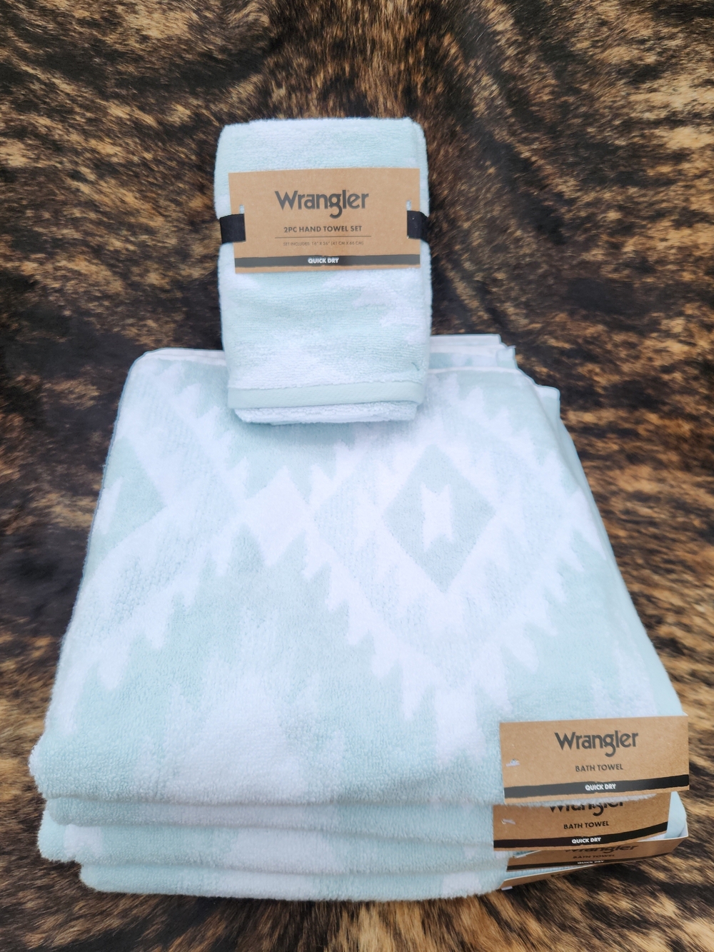 Wrangler Bath Towel Set - Canyon Ranch Blue Aztec
